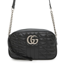 将图像加载到图库查看器中，GUCCI GG Marmont Shoulder Bag Black447632 Leather
