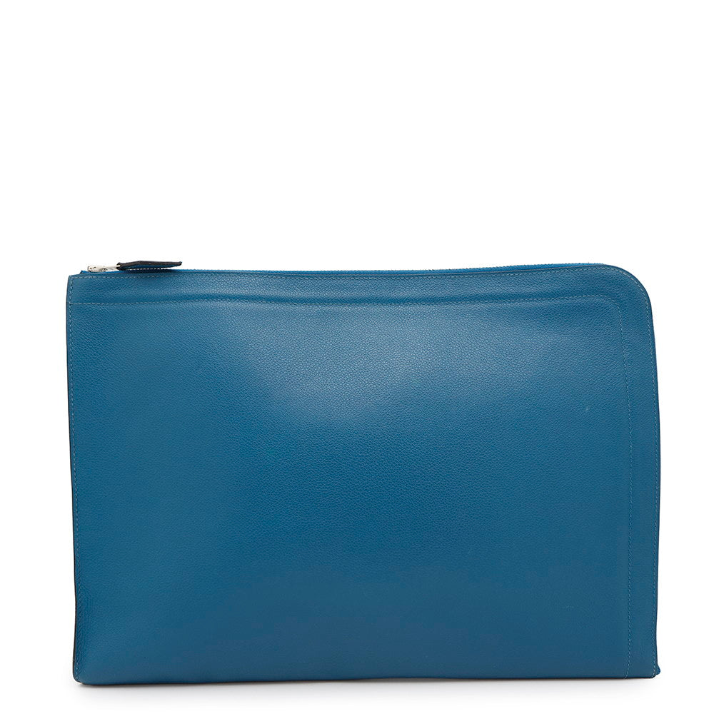 HERMES Zipcon Pewter Blue de Galice Evercolor