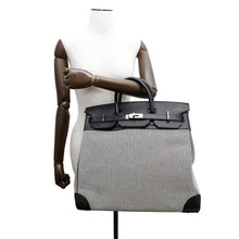 将图像加载到图库查看器中，HERMES HAUT A COURROIES Black/Ecru Toile GM Evercolor Size 40
