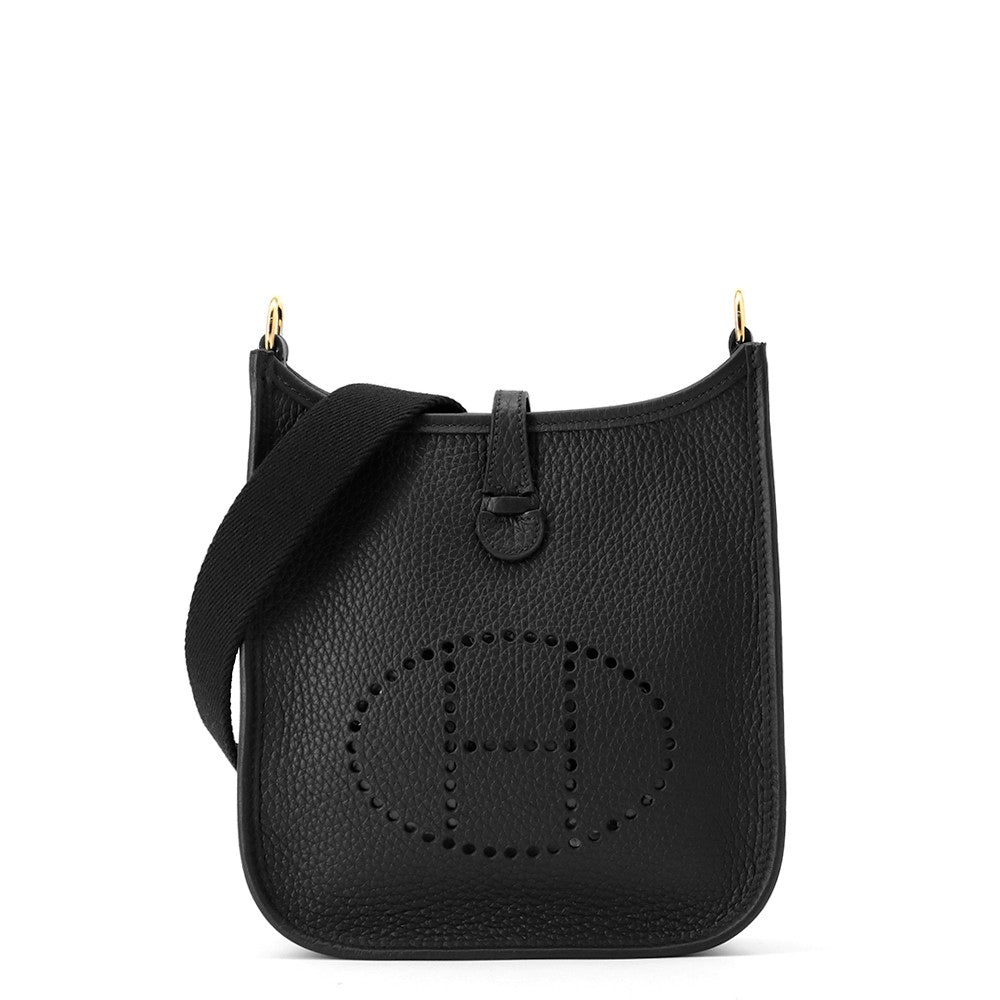 HERMES Evelyne Long Black Taurillon Clemence Size TPM