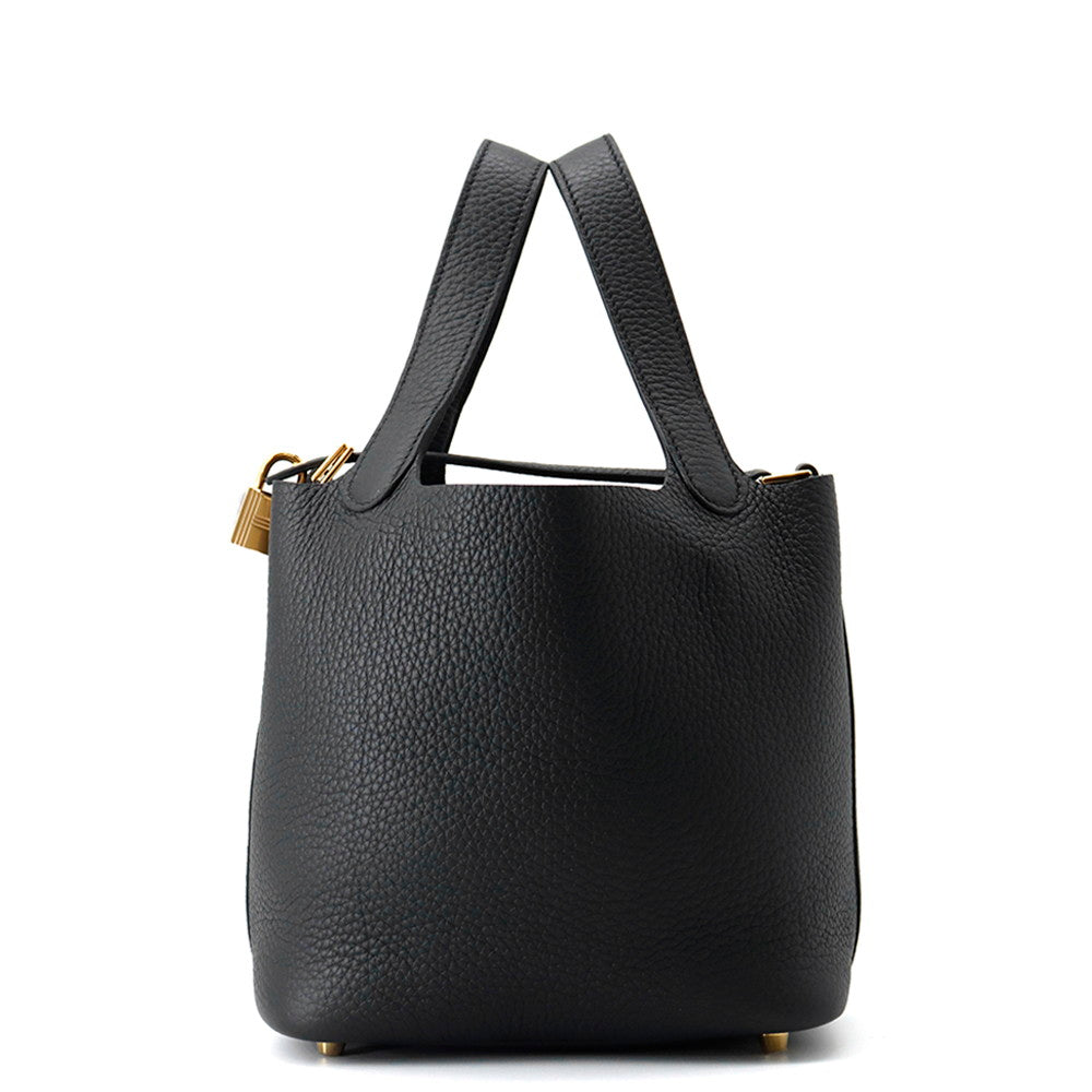 HERMES Picotin Lock Black Taurillon Clemence Size PM