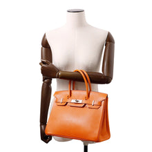 将图像加载到图库查看器中，HERMES Birkin Orange Chevre Myzore Goatskin Size 30
