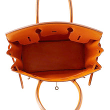 将图像加载到图库查看器中，HERMES Birkin Orange Chevre Myzore Goatskin Size 30
