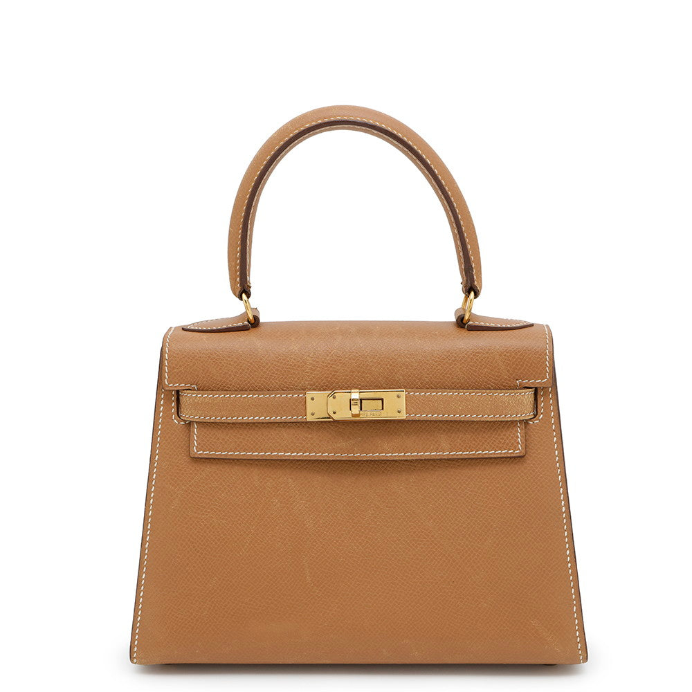 HERMES ★Mini Kelly Natural Courchevel