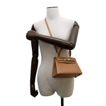 将图像加载到图库查看器中，HERMES Mini Kelly Natural Courchevel
