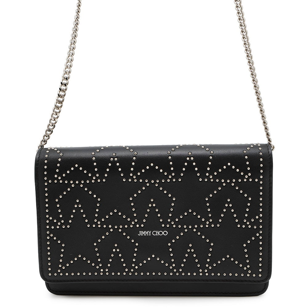 JIMMY CHOO Chain wallet Black Leather