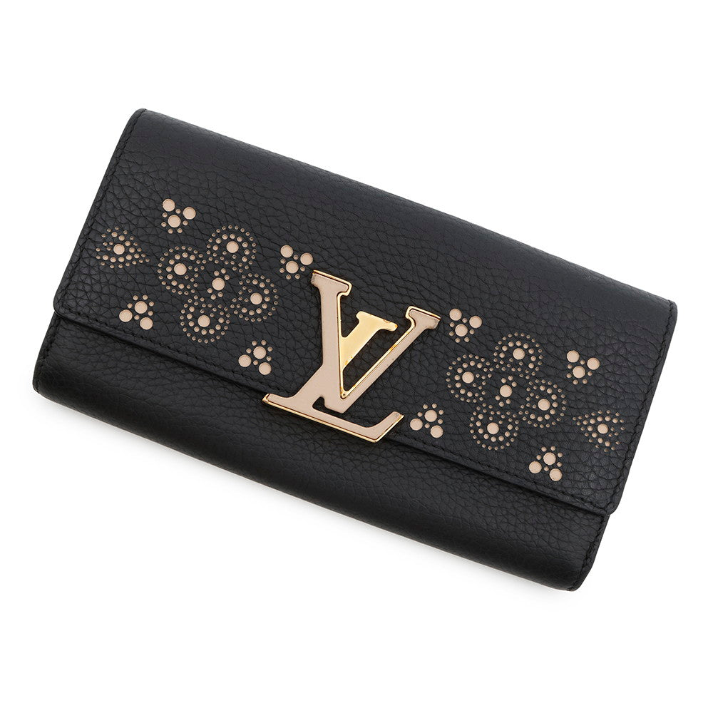 LOUIS VUITTON Portefeuille Capucine NoirM62556 Taurillon Leather
