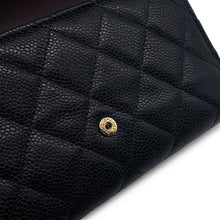 Load image into Gallery viewer, CHANEL Tri-fold Long Wallet BlackAP0241 Caviar Leather
