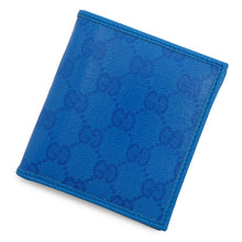 将图像加载到图库查看器中，GUCCI GG Crystal Compact Wallet Blue760320 PVC
