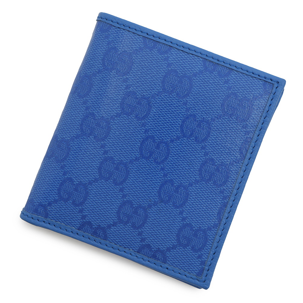 GUCCI GG Crystal Compact Wallet Blue760320 PVC