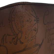 将图像加载到图库查看器中，Berluti Calligraphy Folded Wallet Brown Leather

