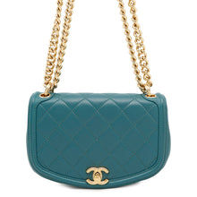 将图像加载到图库查看器中，CHANEL Matelasse Chain Shoulder Bag Green Leather
