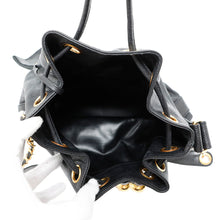 将图像加载到图库查看器中，CHANEL Triple Coco Chain Drawstring Bag Black Caviar Leather
