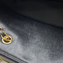 将图像加载到图库查看器中，CHANEL CC Logo Chain Travel Bag Black Caviar Leather
