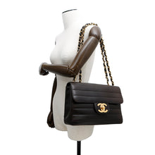 Load image into Gallery viewer, CHANEL Mademoiselle Chain Shoulder Bag Black Lambskin Size 30
