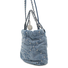 将图像加载到图库查看器中，CHANEL CHANEL22 ChainShoulder Bag BlueAS3980 Denim Size Mini
