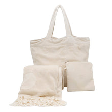 将图像加载到图库查看器中，CHANEL Beach bag Ivory Cotton100%
