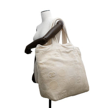 将图像加载到图库查看器中，CHANEL Beach bag Ivory Cotton100%
