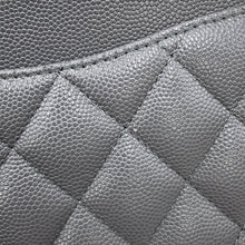 将图像加载到图库查看器中，CHANEL Matelasse Double Flap Chain Shoulder Bag GrayA01112 Caviar Leather Size 25
