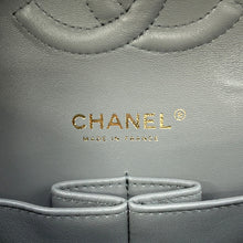 将图像加载到图库查看器中，CHANEL Matelasse Double Flap Chain Shoulder Bag GrayA01112 Caviar Leather Size 25
