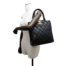 将图像加载到图库查看器中，CHANEL Decacoco Tote Bag Black Caviar Leather
