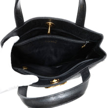 将图像加载到图库查看器中，CHANEL Decacoco Tote Bag Black Caviar Leather
