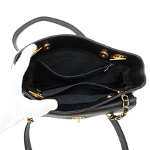 将图像加载到图库查看器中，CHANEL CC Logo ChainTote Bag Black Caviar Leather
