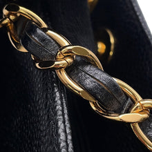 将图像加载到图库查看器中，CHANEL CC Logo ChainTote Bag Black Caviar Leather

