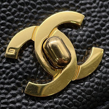 将图像加载到图库查看器中，CHANEL CC Logo ChainTote Bag Black Caviar Leather

