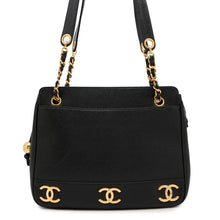 将图像加载到图库查看器中，CHANEL Chain Tote Bag BlackA03675 Caviar Leather
