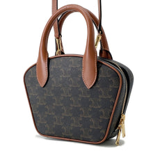 Load image into Gallery viewer, CELINE Triomphe 2-way Bowling Bag Tan110462 PVC Leather Size Mini
