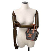 Load image into Gallery viewer, CELINE Triomphe 2-way Bowling Bag Tan110462 PVC Leather Size Mini
