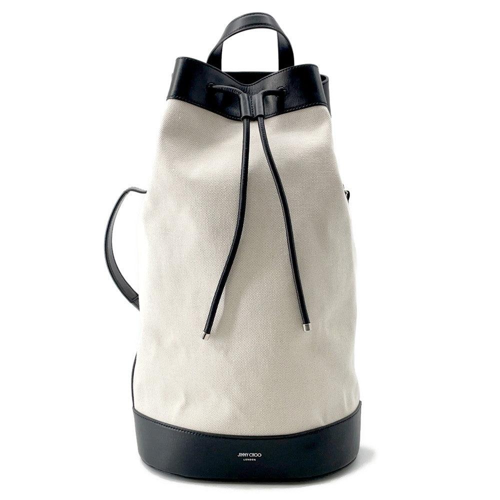 JIMMY CHOO EVAN Backpack Natural/Black222EVAN Canvas Leather