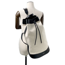 Load image into Gallery viewer, JIMMY CHOO EVAN Backpack Natural/Black222EVAN Canvas Leather
