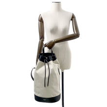 Load image into Gallery viewer, JIMMY CHOO EVAN Backpack Natural/Black222EVAN Canvas Leather
