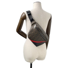 Load image into Gallery viewer, FENDI Zucca Waist Bag Brown/Black/Red7VA434 PVC Leather
