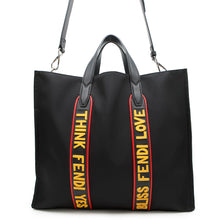 Load image into Gallery viewer, FENDI 2wayTote Bag Black/Khaki7VA390 Nylon Leather
