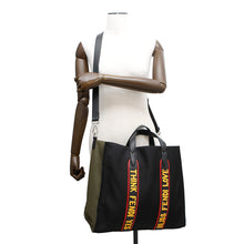 Load image into Gallery viewer, FENDI ★2wayTote Bag Black/Khaki7VA390 Nylon Leather
