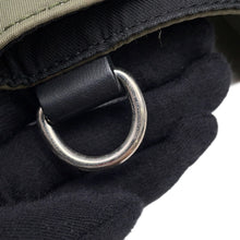 将图像加载到图库查看器中，FENDI 2wayTote Bag Black/Khaki7VA390 Nylon Leather
