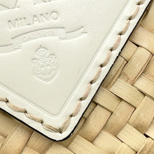 将图像加载到图库查看器中，PRADA ★Woven Palm Basket Bag Natural/White1BG314 Straw Leather
