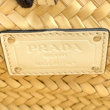 将图像加载到图库查看器中，PRADA Woven Palm Basket Bag Natural/White1BG314 Straw Leather
