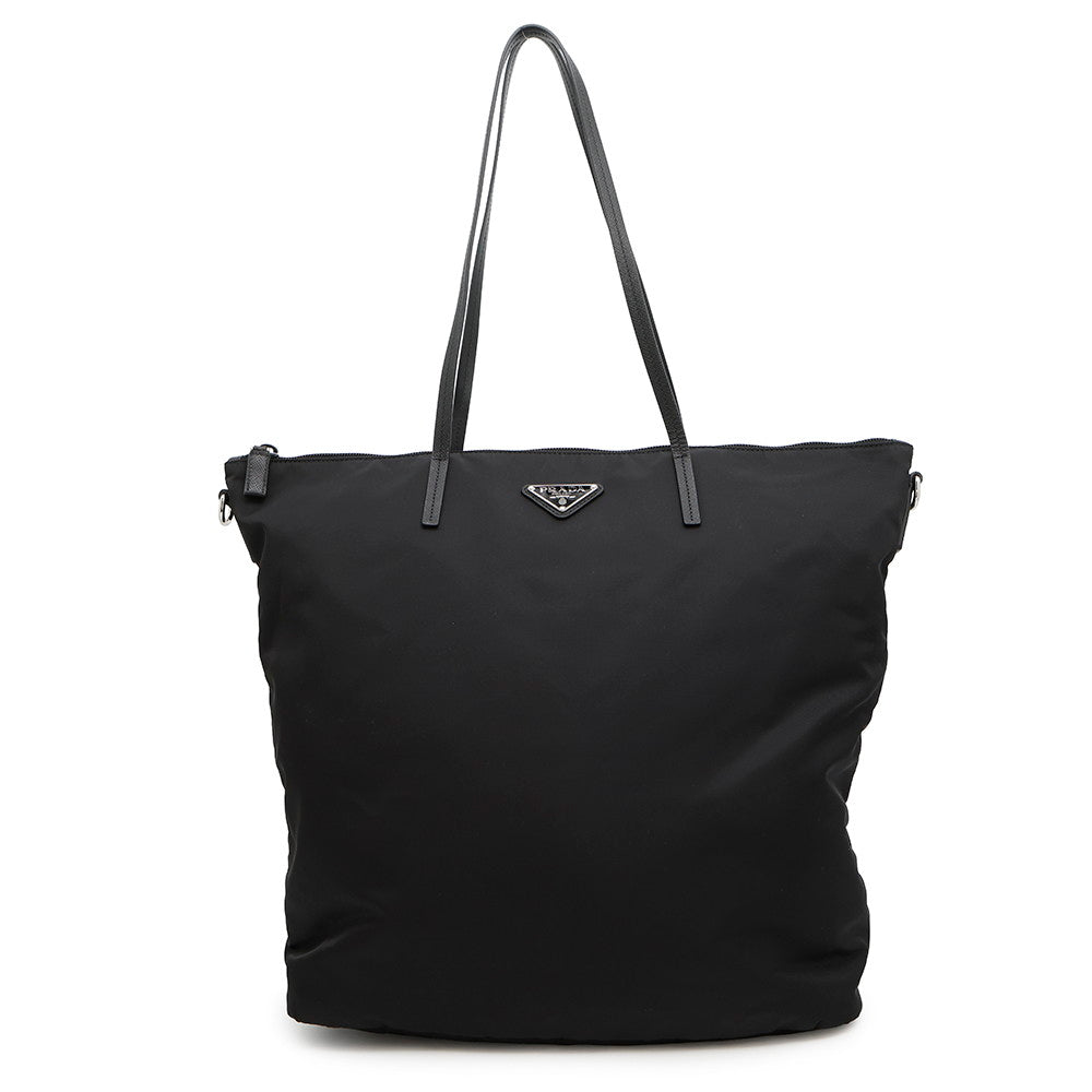 PRADA 2way Tote Bag Black1BG189 Leather Nylon