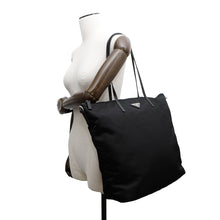 将图像加载到图库查看器中，PRADA 2way Tote Bag Black1BG189 Leather Nylon
