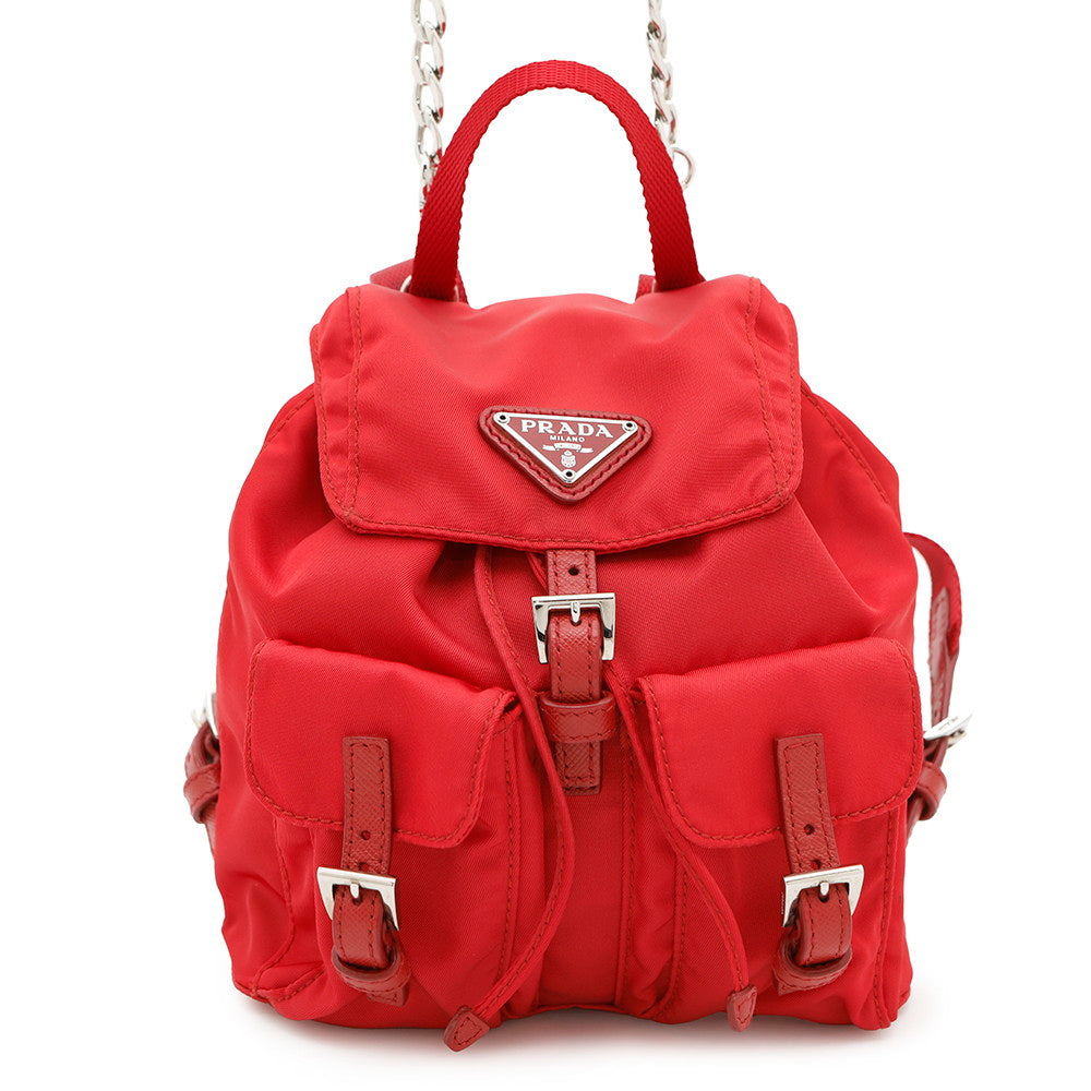 PRADA Nylon Mini Backpack Red1BH029 Nylon Size Mini