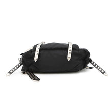 将图像加载到图库查看器中，PRADA Studded Shoulder Bag Black/White1BD118 Nylon Leather
