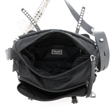 将图像加载到图库查看器中，PRADA Studded Shoulder Bag Black/White1BD118 Nylon Leather
