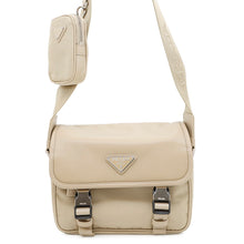 将图像加载到图库查看器中，PRADA Re-Nylon xSaffiano Leather Shoulder Bag Beige2VD034 Nylon Leather
