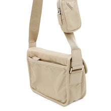 将图像加载到图库查看器中，PRADA Re-Nylon xSaffiano Leather Shoulder Bag Beige2VD034 Nylon Leather
