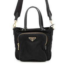 将图像加载到图库查看器中，PRADA Nylon 2wayTote Bag Black1BG308 Nylon Leather
