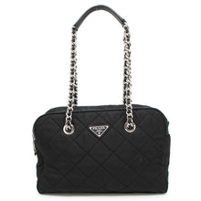 将图像加载到图库查看器中，PRADA Impuntu Chain Tote Bag Black1BB903 Nylon
